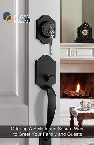 GoldenWarm Front Door Lock Set Oil-Rubbed Bronze