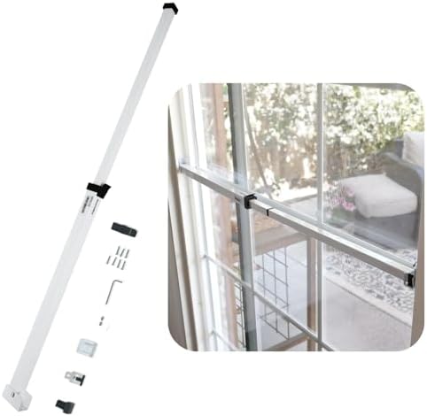 SecurityMan Adjustable Sliding Door Security Bar - Childproof White