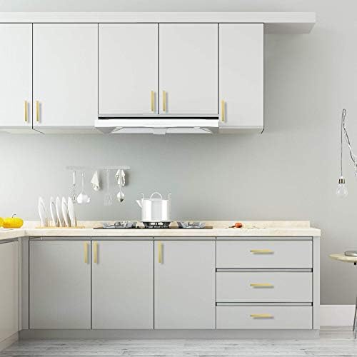 GoldenWarm 10-Piece 5-Inch Brushed Gold Cabinet Pulls