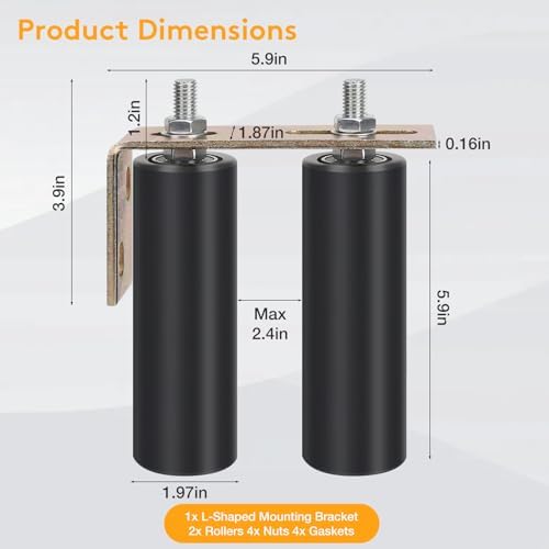Neiteli 6 L-Shaped Gate Roller Bracket Adjustable Heavy Duty Universal Color Galvanized