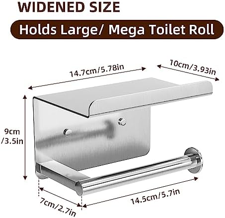 Susswiff Self-Adhesive Toilet Paper Roll Holder - Wall Mount Stainless Steel and Chrome Design