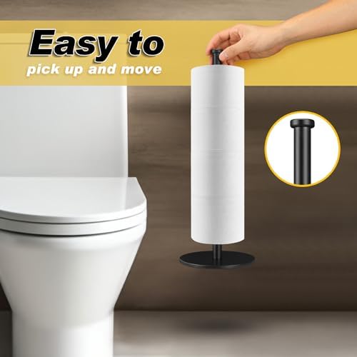 Carry Clean -Weighted Toilet Paper HolderSturdy 4 Roll Storage Stand Water Resistant for Home Bathroom