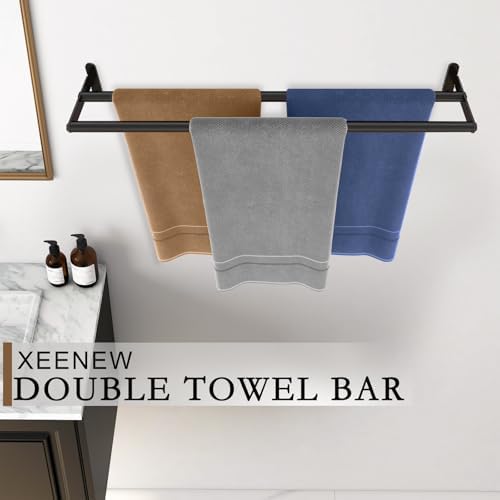 Double Towel Bar Stainless Steel 24 Matte Black Wall-Mounted