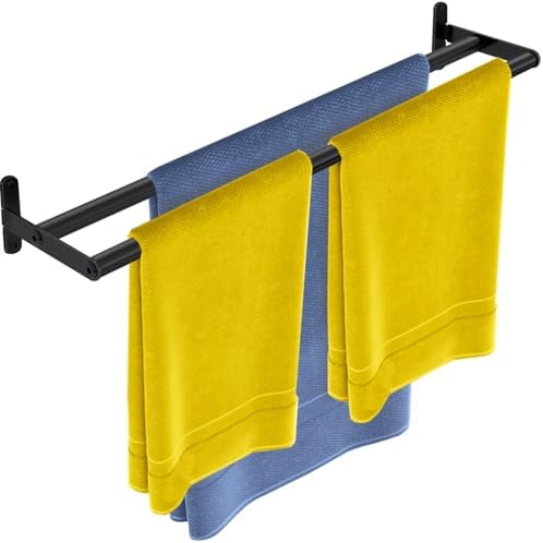 Double Towel Bar Stainless Steel 24 Matte Black Wall-Mounted