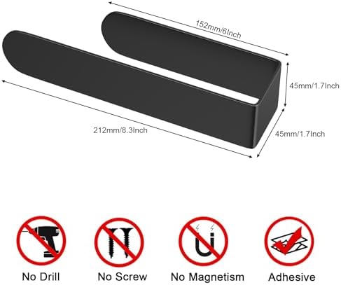Premium Black Stainless Steel Towel Holder Wall-Mounted Self-Adhesive Towel Bar