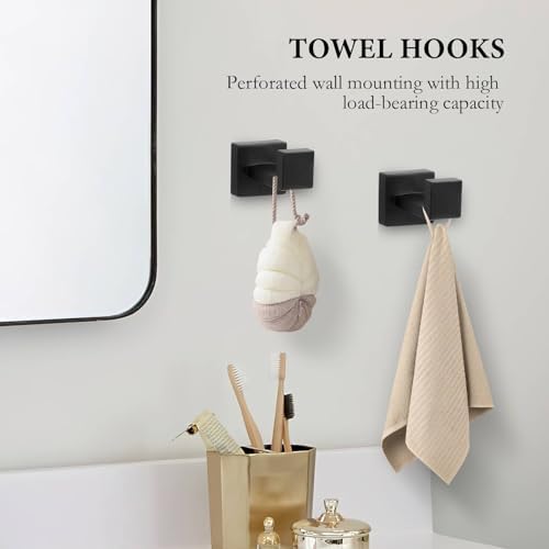 Matte Black Bath Towel Bar Set