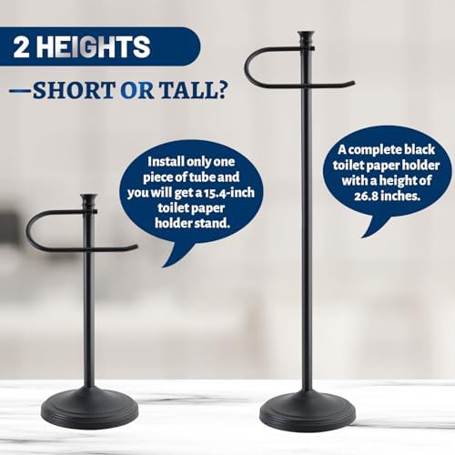 Sturdy Free Standing Toilet Paper Holder for Bathroom Storage