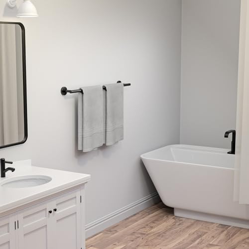 USHOWER Matte Black Wall-Mounted Towel Bar 24-Inch 3-Inch from Wall Stainless Steel