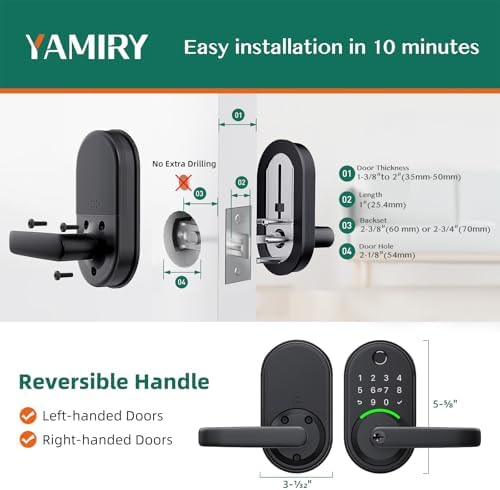YiRay Smart Door Lock with Keypad - Keyless Entry for Front Door