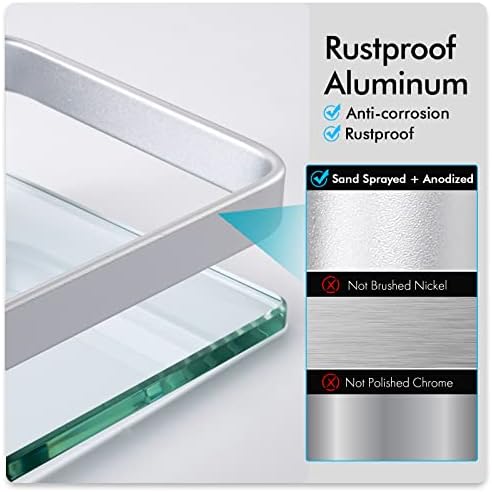 KES Tempered Glass Shelves - Space-Saving Sturdy for Bath Kitchen