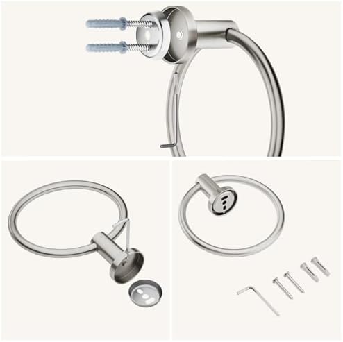 FORIOUS Brushed Nickel Towel Ring