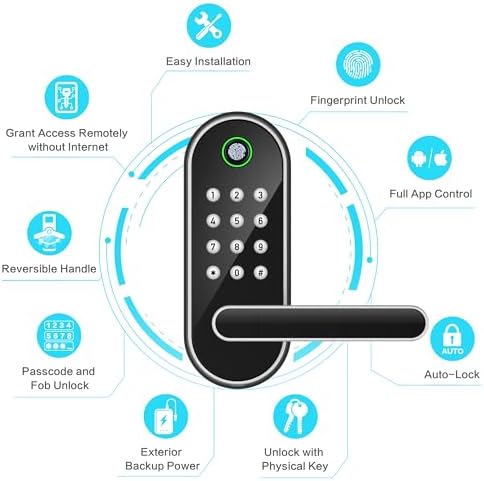 Sifely Keyless Entry Smart Door Lock Fingerprint Passcode Perfect Home Security