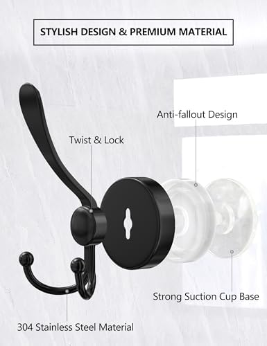 Stylish 2-Piece Suction Cup Hooks