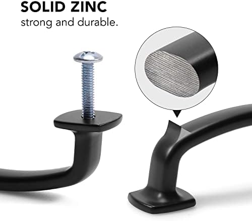 10-Piece 3 Matte Black Curved Cabinet Pulls