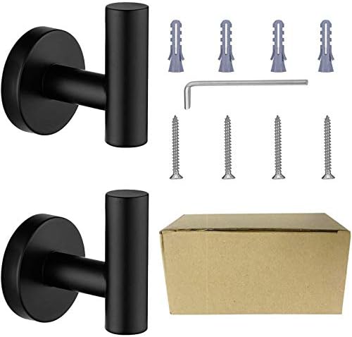 Matte Black towel hook heavy duty bathroom organizer