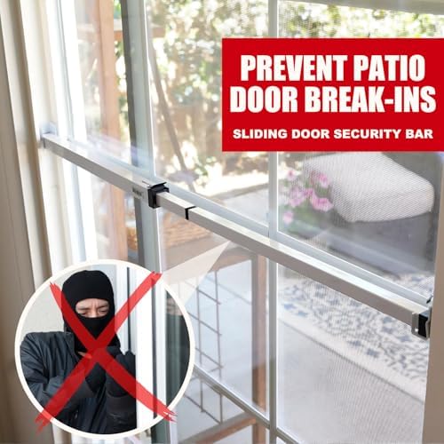 SecurityMan Adjustable Sliding Door Security Bar - Childproof White