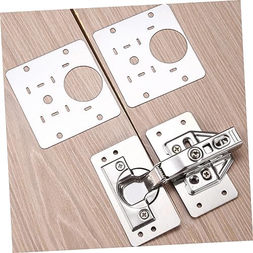 KONTONTY 3 Pack Stainless Steel Repair Plate for Cabinet Hinge Mending Kit Easy Install Sturdy