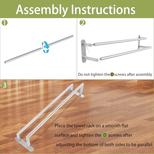 Simple Efficient Double Towel Bar Stainless Steel Bathroom Towel Holder Brushed Nickel