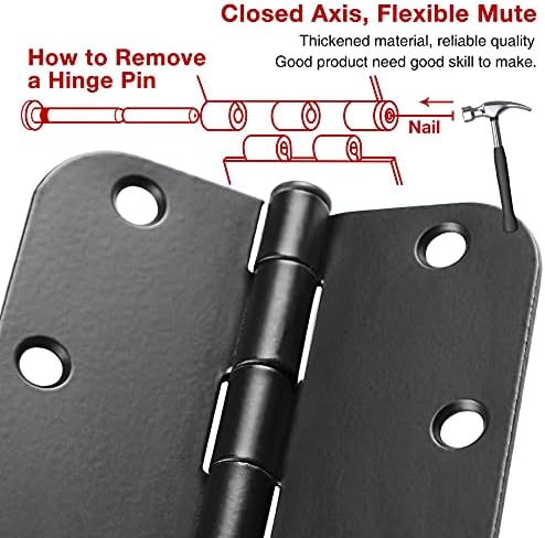 30-Piece Black Door Hinges with 58 Radius