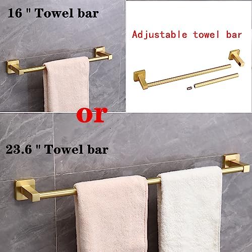 5-Piece Gold-Plated Hand Bathroom Towel Holder Set