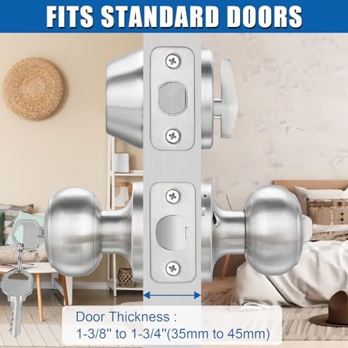 Sopoby 3-Set Entry Door Knob and Deadbolt Combos for Home Security