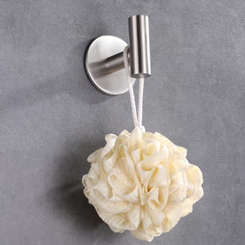 ZuvkySelf-Adhesive Stainless Steel Towel Hook Heavy Duty Bathroom Kitchen Storage Solution Silver