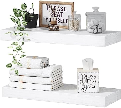 QEEIG White Bathroom Floating Storage Shelf