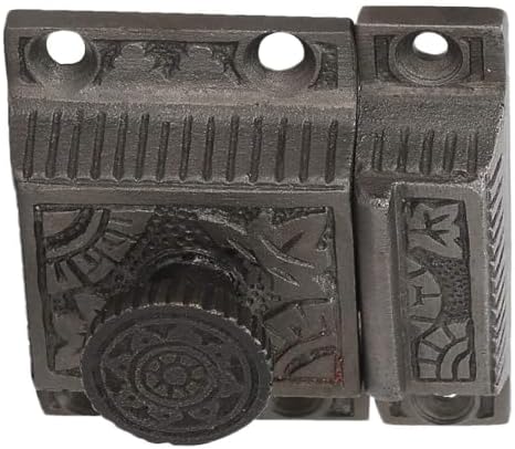--------Handmade Antique Iron Finish - Secure Closing Cabinet Latch with Windsor Knob Design