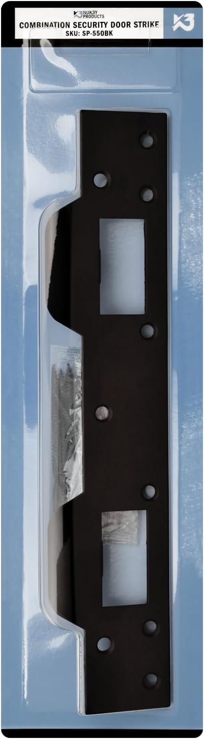 NUK3Y SP550 Combination Security Door Strike for 55-Inch Hole Matte Black