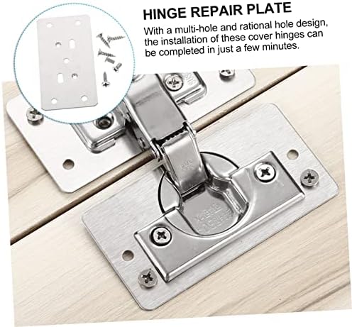 Handy Hinge Repair Kit - 6 Pc Stainless Steel Cabinet Hinge Repair Set with Screws