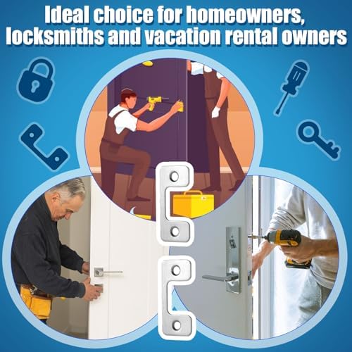 PEUTIER 2pcs Security Strike Plates for Exterior Doors