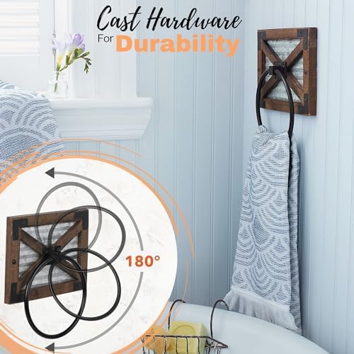 Rustic Farmhouse Towel Ring for Bathroom