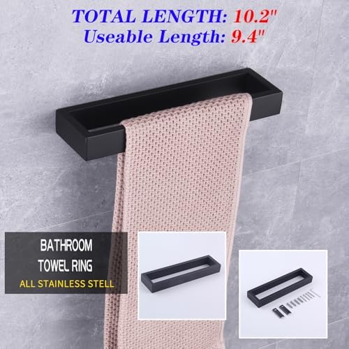 Modern Black Stainless Steel Towel Holder for Bathroom