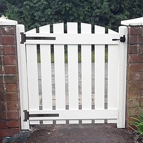 DIYWorld Black Door Hinges Set of 2 18-Inch Hinges Matte Black Heavy Duty