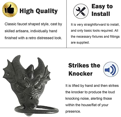 Front Door Door Knocker - Vintage Dragon Head Door Decor