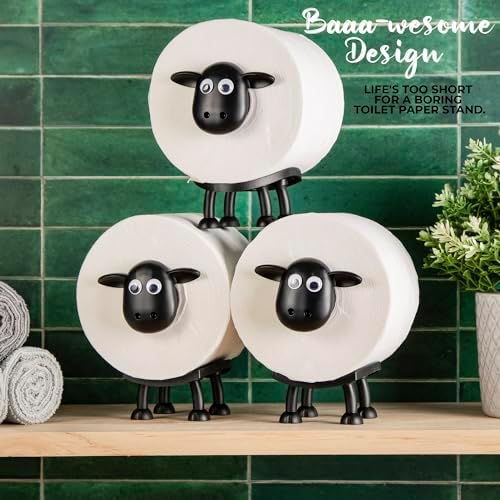 VELENTI Funny Sheep Toilet Roll Holder Set
