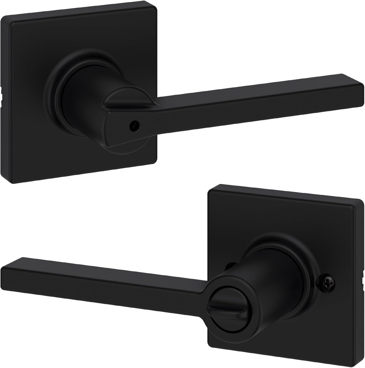 Kwikset Door Privacy Handle Matte Black Reversible Lever with Microban Protection Easy Install
