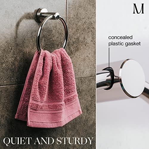 Marmolux Acc Chrome Towel Ring - Hand Towel Holder for Bathroom Wall