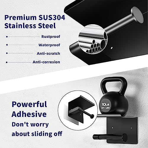 Curved Matte Black Toilet Paper Holder for Mega Rolls