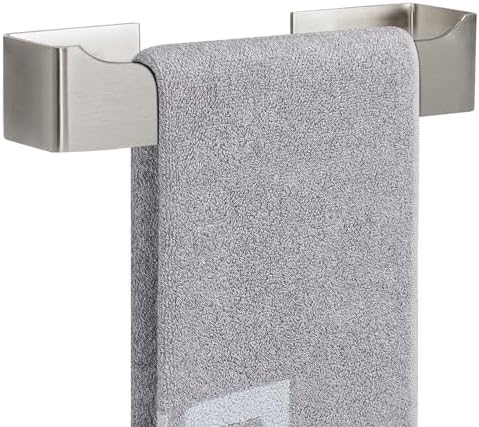 NearMoon Self-Adhesive Hand Towel Holder Stainless Steel Rustproof Stick-On Towel Rack for Bathroom Kitchen