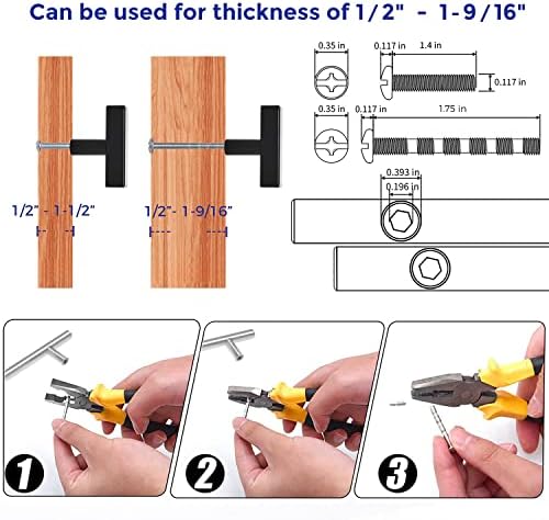 Sturdy Modern Black cabinet knobs 10-Piece Pack