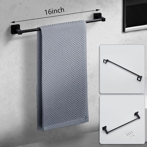 Matte Black Bathroom Hardware Set