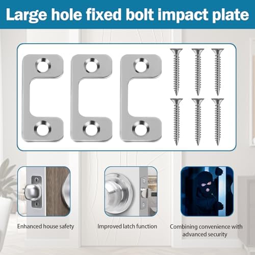 JIOTAR Adjustable Deadbolt Strike Plate with Large Hole