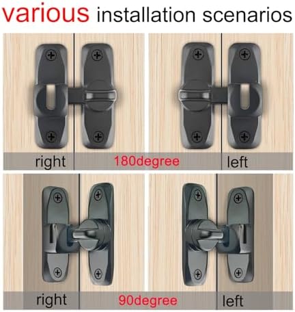 VEAPIZ 2 in 1 Barn Door Lock for 90180 Degree Flips
