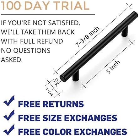 30-Piece 738 Stainless Steel Cabinet Pulls Matte Black