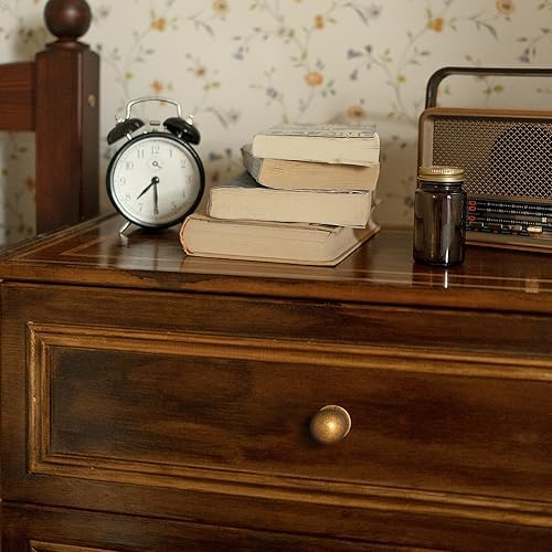 Set of 12 - Sleek Round Antique Brass Cabinet Knobs - Retro and Minimalist Hardware for Stylish Home Enhancement