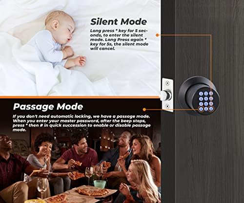 Waterproof Door Knob Lock with Anti-Slip Handle for Home Office