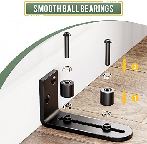 2-Piece Barn Door Guide with Dual Ball bearings Smooth Quiet and Durable by SMARTSMITH