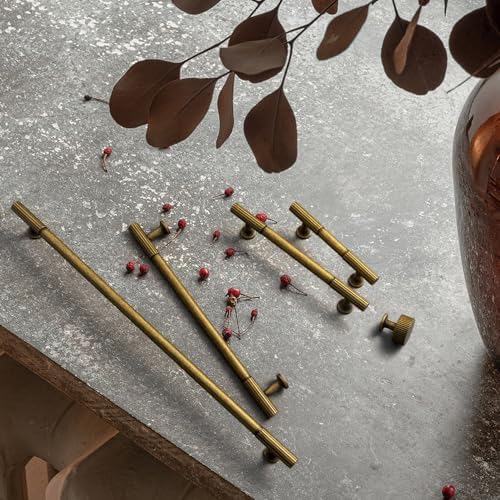 Goo-Ki Vintage Retro Antique Brass Zinc Alloy Cabinet Knob Set - 6 Pack