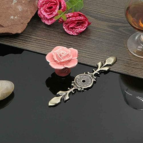 Elegant Rose Cabinet Knobs with Bronze Backplate